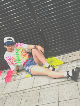 「Keith Haring（キース・ヘリング）のアイテム（トップス）」を使った、みきてぃ。さん（レディース・168cm）の春コーディネート