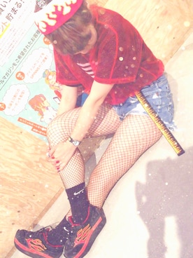 「SPINNS(スピンズ)のアイテム(ヘアバンド)」を使った、みきてぃ。さん(レディース・166cm)の夏コーディネート