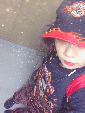 「Harley-Davidson（ハーレーダビッドソン）のアイテム（帽子）」を使った、みきてぃ。さん（レディース・166cm）の夏コーディネート