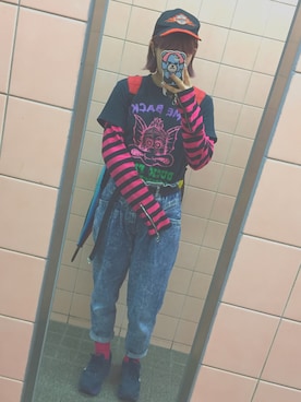 「Harley-Davidson（ハーレーダビッドソン）のアイテム（帽子）」を使った、みきてぃ。さん（レディース・166cm）の秋コーディネート