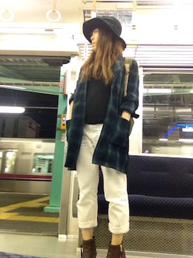 「GU（ジーユー）の（GU）サイドジップショートブーツ（WOMEN ⁄ シューズ）」を使った、り☆ささん（レディース・156cm）の秋コーディネート