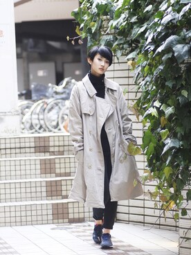 「Ralph Lauren」｜「アイテム（トレンチコート）」を使った、ALLMYLOVINGさん（レディース・155cm）の春コーディネート