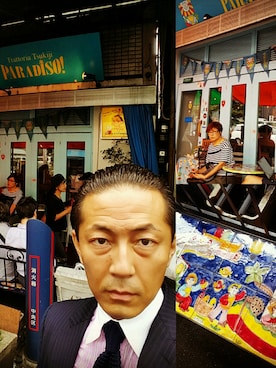 「BENETTONのアイテム（シャツ/ブラウス、ピンク系）」を使った、Akinori Takashioさん（メンズ・174cm）の秋コーディネート
