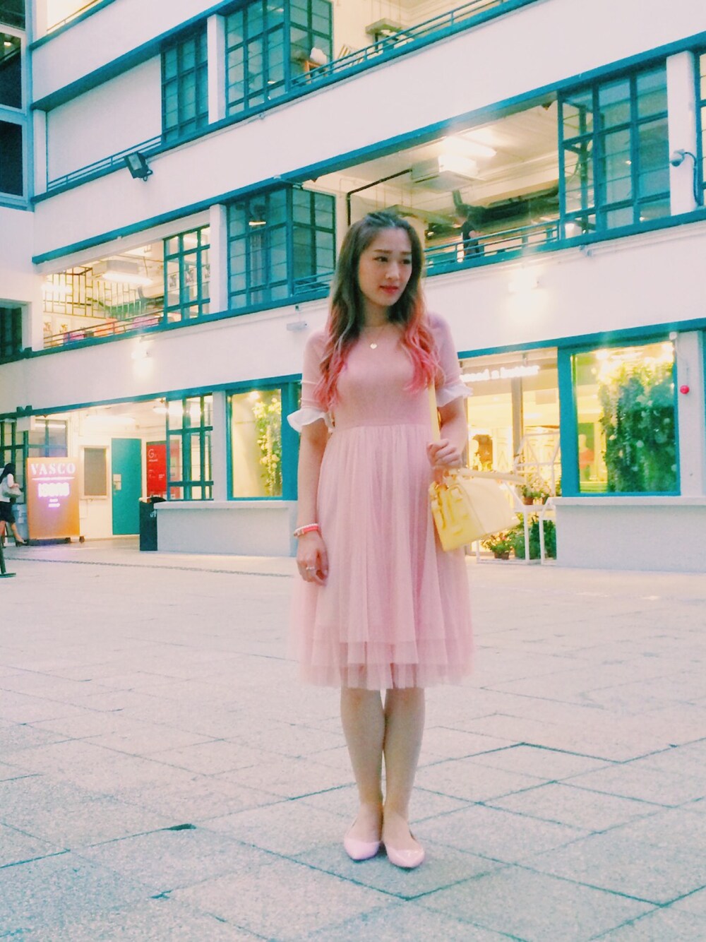 「pink、Japan、pastel、fashion、hkgirl」｜「centimeterhk.comのアイテム（ワンピース、ピンク系）」を使った、Katrina Cmさん（レディース・170cm）の夏コーディネートの1枚目の写真