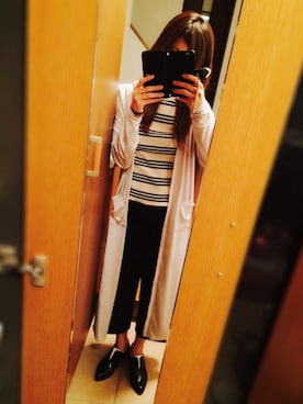 「白×グレー×黒」｜がんでんさん（レディース・160cm）の秋コーディネート