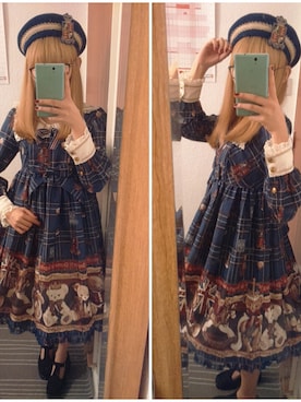 「lolitafashion」｜「アイテム（ハンチング/ベレー帽）」を使った、阿萤-Hotaruさん（レディース・163cm）の秋コーディネート