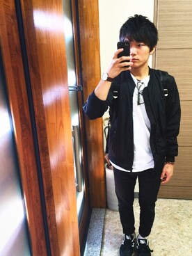「アイテム（MA-1）」を使った、kurioさん（メンズ・168cm・20代）の春コーディネート