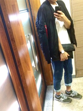 「アイテム（MA-1）」を使った、kurioさん（メンズ・168cm・20代）の秋コーディネート