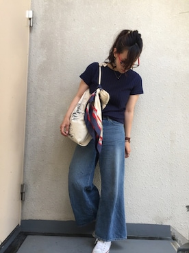 「リブ　」｜「アイテム（腕時計）」を使った、＊:)ayaさん（レディース・160cm）の夏コーディネート