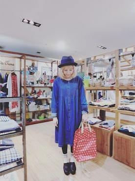 「丹寧」｜「アイテム（ワンピース/ドレス）」を使った、あかね茜茜さん（レディース・155cm）の春コーディネート
