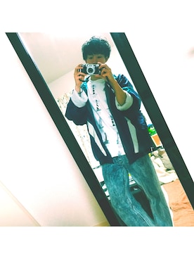 「雨」｜「アイテム（ナイロンジャケット）」を使った、しげさんさん（メンズ・173cm）の夏コーディネート