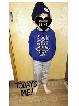 「babygap」｜「アイテム（チノパンツ）」を使った、Sooooさん（キッズ・100cm）の秋コーディネート