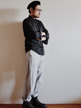 「DRIES VAN NOTEN（ドリスヴァンノッテン）のアイテム（パンツ）」を使った、LION-DOさん（メンズ・178cm）の秋コーディネート