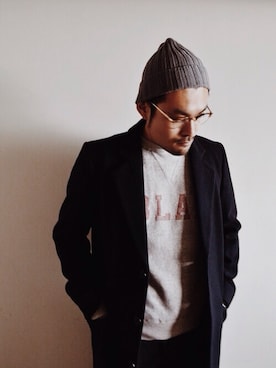 「ニット帽コーデ」｜「アイテム（ダウンジャケット/コート）」を使った、LION-DOさん（メンズ・178cm）の秋コーディネート