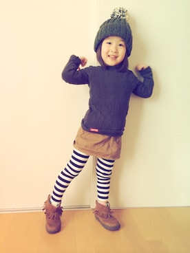 「toridory（トリドリー）のアイテム」を使った、shii∞chaさん（キッズ・100cm）の冬コーディネート