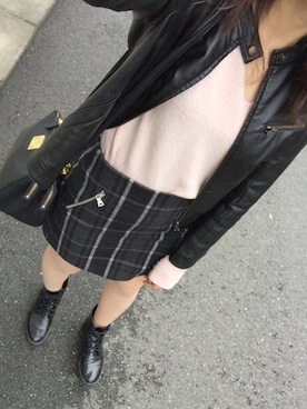 「ピンクニット」｜KANNAさん（レディース・165cm）の秋コーディネート