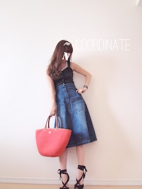 「Alexander McQueen（アレキサンダーマックイーン）のアイテム（その他トップス）」を使った、natsuさん（レディース・160cm）の夏コーディネート