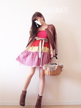 「rosy monster（ロージーモンスター）のアイテム」を使った、natsuさん（レディース・160cm）の秋コーディネート