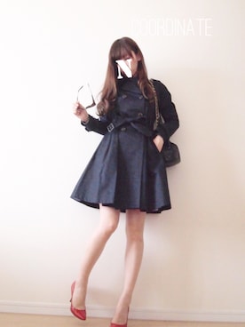 「Banner Barrett（バナーバレット）のアイテム（トレンチコート）」を使った、natsuさん（レディース・160cm）の秋コーディネート