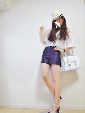 「ドラフトMR」｜「アイテム（帽子）」を使った、natsuさん（レディース・160cm）の夏コーディネート