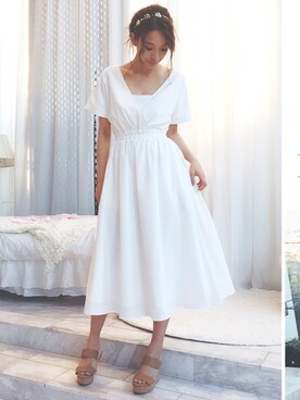 「MERCURYDUO（マーキュリーデュオ）のアイテム（ヘアアクセサリー）」を使った、立花 朋実さん（レディース・165cm）の冬コーディネート
