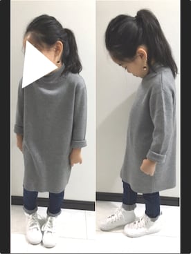 「AZUL by moussy（アズールバイマウジー）のアイテム（ワンピース/ドレス）」を使った、NONさん（キッズ・110cm）の秋コーディネート