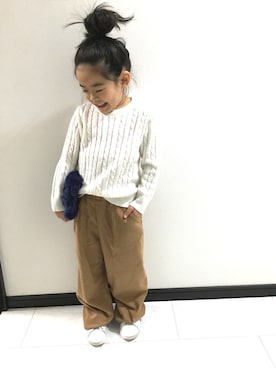 「おだんごヘア」｜NONさん（キッズ・110cm）の冬コーディネート