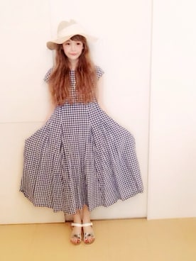 「non-sens（ノンサンス）のアイテム（帽子）」を使った、sayaさん（レディース・160cm）の夏コーディネート