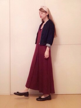 「yuni（ユニ　）のアイテム（デニムジャケット）」を使った、sayaさん（レディース・160cm）の秋コーディネート