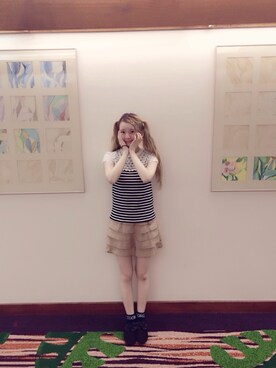 「peu pres（プープレ）のアイテム（トップス、ブルー系）」を使った、sayaさん（レディース・160cm）の秋コーディネート