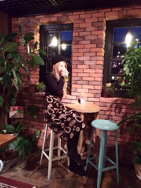 「kaorinomori（カオリノモリ）の【カオリノモリ】ドルク・トーク（ハット、ブラック系）」を使った、sayaさん（レディース・160cm）の冬コーディネート