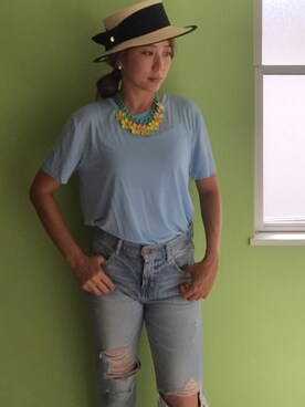 「RESTIR（リステア）のアイテム」を使った、yuki ☺︎さん（レディース・157cm）の夏コーディネート