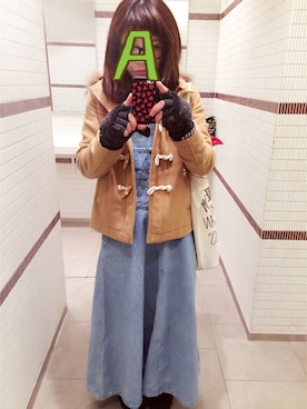 「Heather（ヘザー）のアイテム（ダッフルコート）」を使った、アサミ☆さん（レディース・158cm）の冬コーディネート