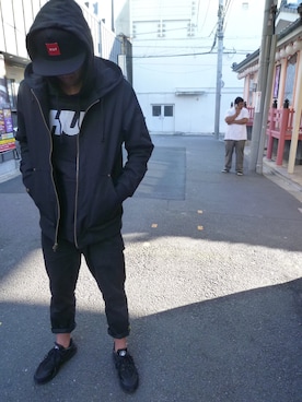 「HUF（ハフ）のアイテム（その他アウター）」を使った、Yuta Sudoさん（メンズ・179cm）の冬コーディネート