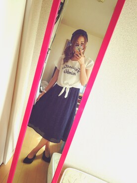 「Honeys（ハニーズ）のアイテム（ニットキャップ/ビーニー）」を使った、Himawariさん（レディース・156cm）の春コーディネート