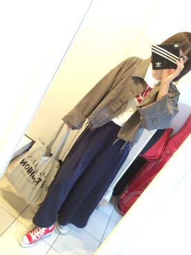 「Ameri（アメリ）のアイテム（トートバッグ）」を使った、R.Kさん（レディース・165cm）の春コーディネート