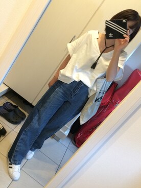 「Ameri（アメリ）のアイテム（トートバッグ）」を使った、R.Kさん（レディース・165cm）の夏コーディネート