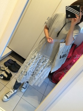 「Ameri（アメリ）のアイテム（トートバッグ）」を使った、R.Kさん（レディース・165cm）の夏コーディネート