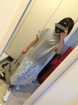 「Ameri（アメリ）のアイテム（トートバッグ）」を使った、R.Kさん（レディース・165cm）の夏コーディネート