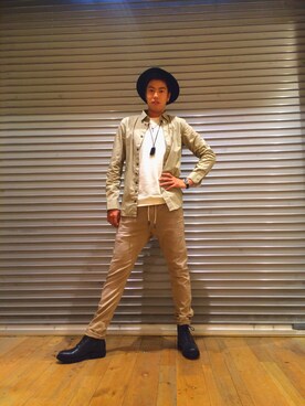 「DIESEL（ディーゼル）のアイテム（ハット）」を使った、TOYOさん（メンズ・186cm）の夏コーディネート