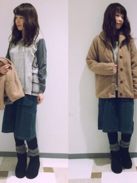 「Wordtrobe（ワードトローブ）のアイテム」を使った、♕Yuka♕さん（レディース・162cm）の冬コーディネート