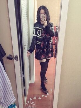 「Honeys（ハニーズ）のアイテム（チュニック）」を使った、Eva兔纸さん（レディース・160cm）の秋コーディネート