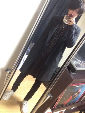 「LAD MUSICIAN（ラッドミュージシャン）の蜘蛛の巣スニーカー（スニーカー、ホワイト系）」を使った、KTAさん（メンズ・172cm）の春コーディネート