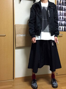 「COMME des GARCONS HOMME DEUX（コムデギャルソンオムドゥ）のアイテム（ブーツ）」を使った、ゆーとさん（メンズ・182cm）の春コーディネート