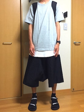 「H&M」｜「アイテム（サンダル）」を使った、ゆーとさん（メンズ・182cm・20代）の夏コーディネート