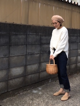 「リーバイス501」｜「アイテム（ハンチング/ベレー帽）」を使った、annさん（レディース・153cm）の秋コーディネート