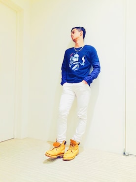 「Desigual（デシグアル）のアイテム（Tシャツ/カットソー）」を使った、farisさん（メンズ・173cm）の秋コーディネート