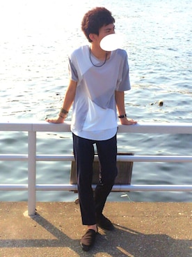 「rinto（リント）のアイテム」を使った、yukiさん（メンズ・173cm）の夏コーディネート