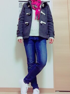 「SEVENDAYS=SUNDAY（セブンデイズサンデイ）のアイテム（ダッフルコート）」を使った、あずまさん（レディース・162cm）の秋コーディネート