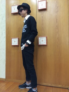 「AZUL by moussy（アズールバイマウジー）のアイテム（スウェット）」を使った、JINさん（メンズ・168cm）の春コーディネート
